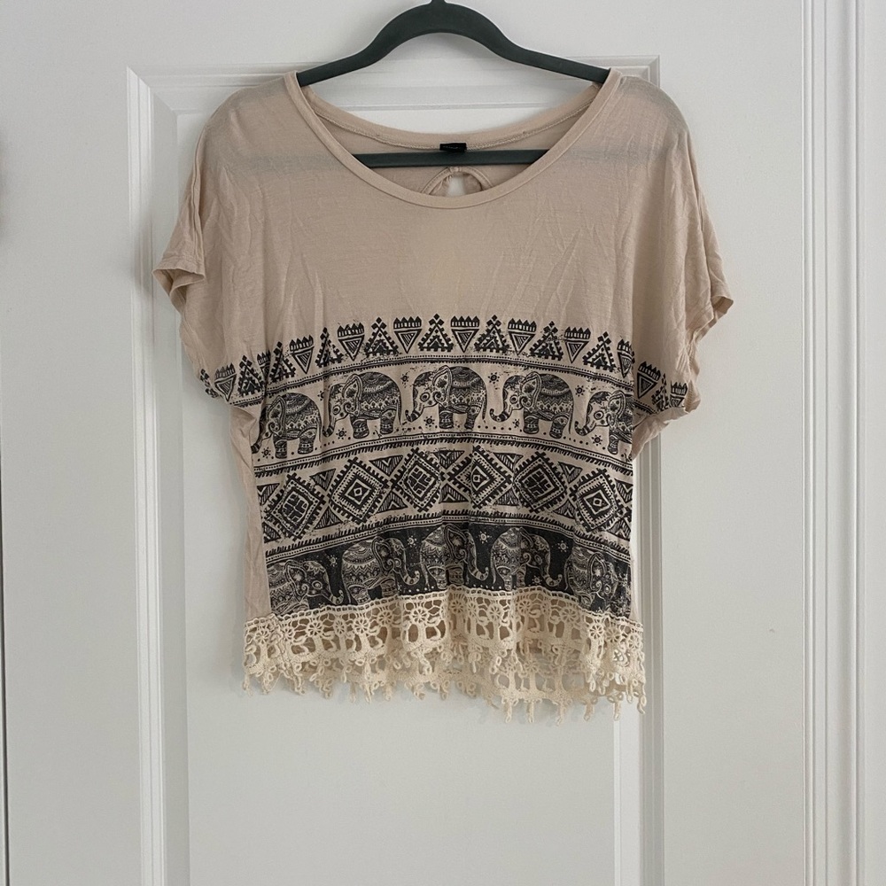 Nordstrom tan Aztec top